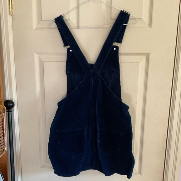Navy Blue Corduroy Overall Skirt Jumper - Picture 2 of 3